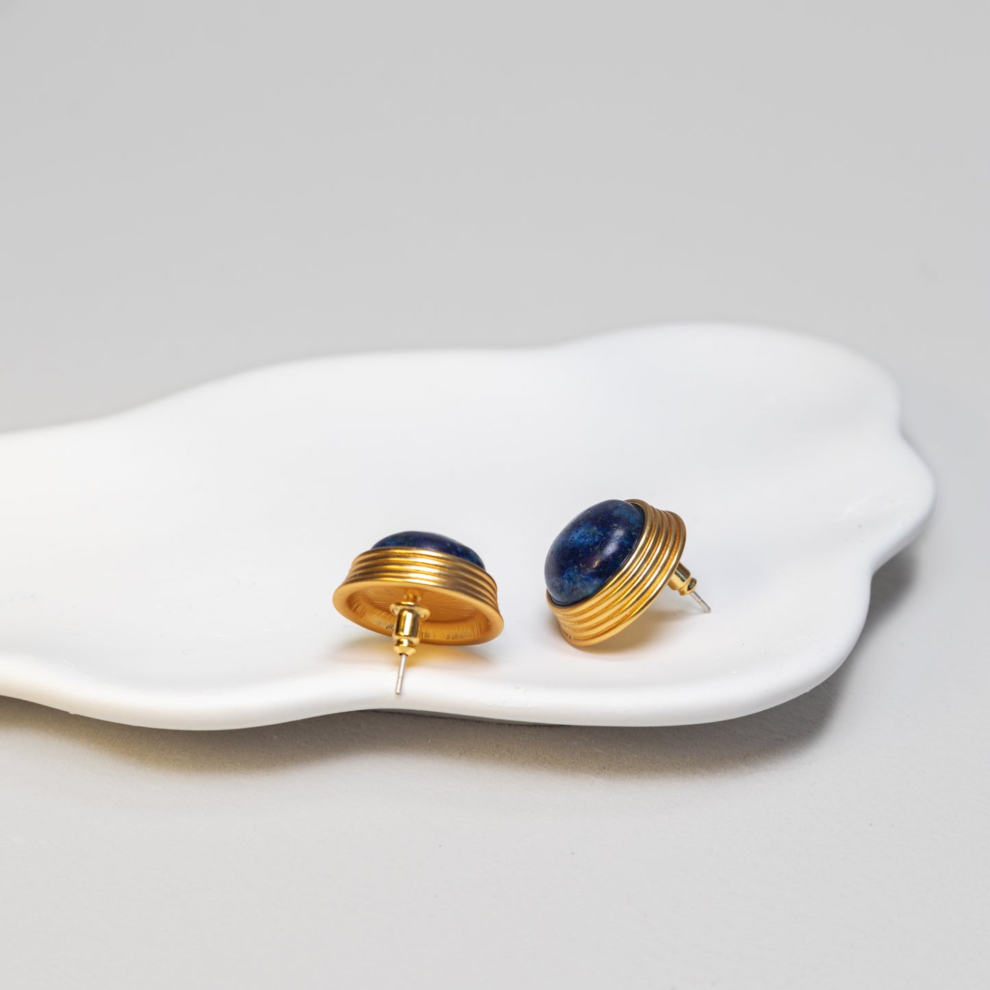 Round Lapis Earrings