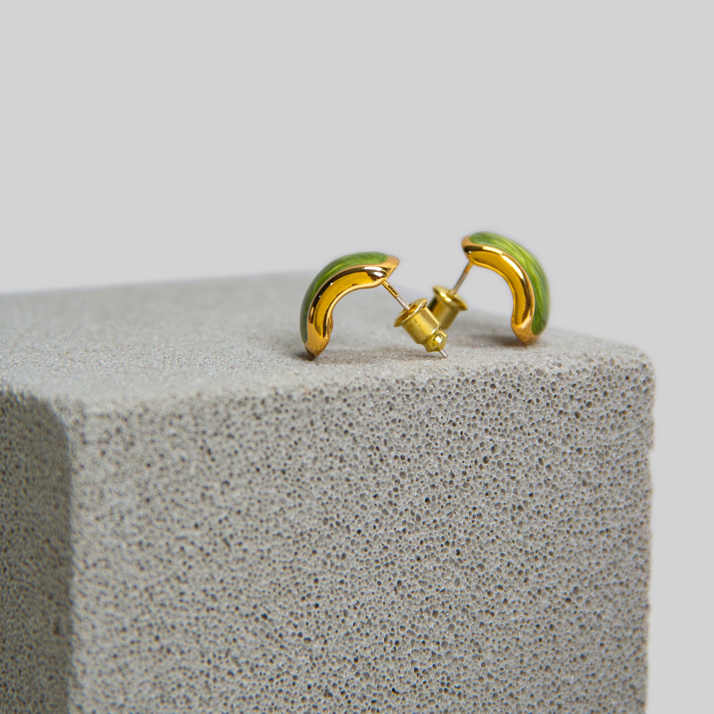 Green Enamelled Earrings