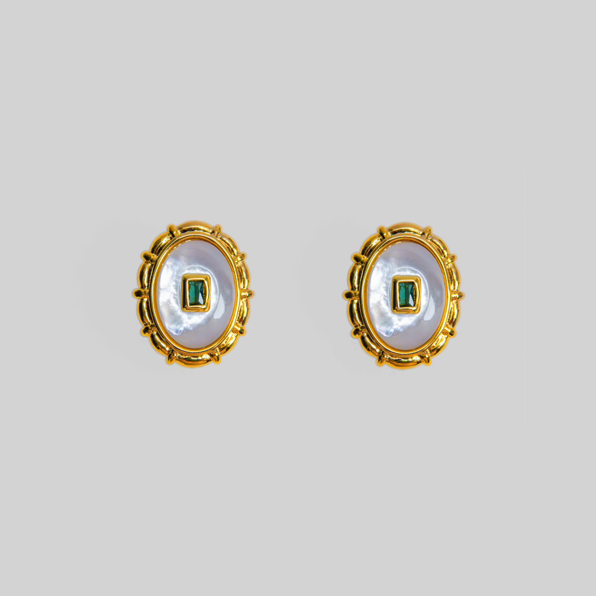 Mother-of-pearl Oval Earrings