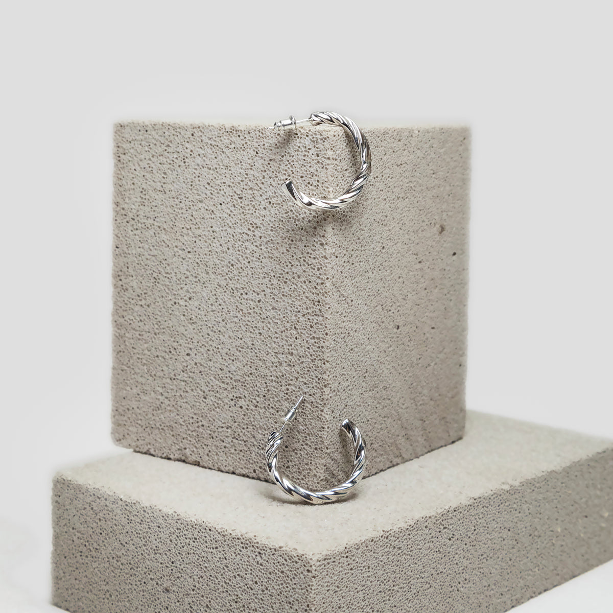 Twisted-Rope Half-Hoop Earrings