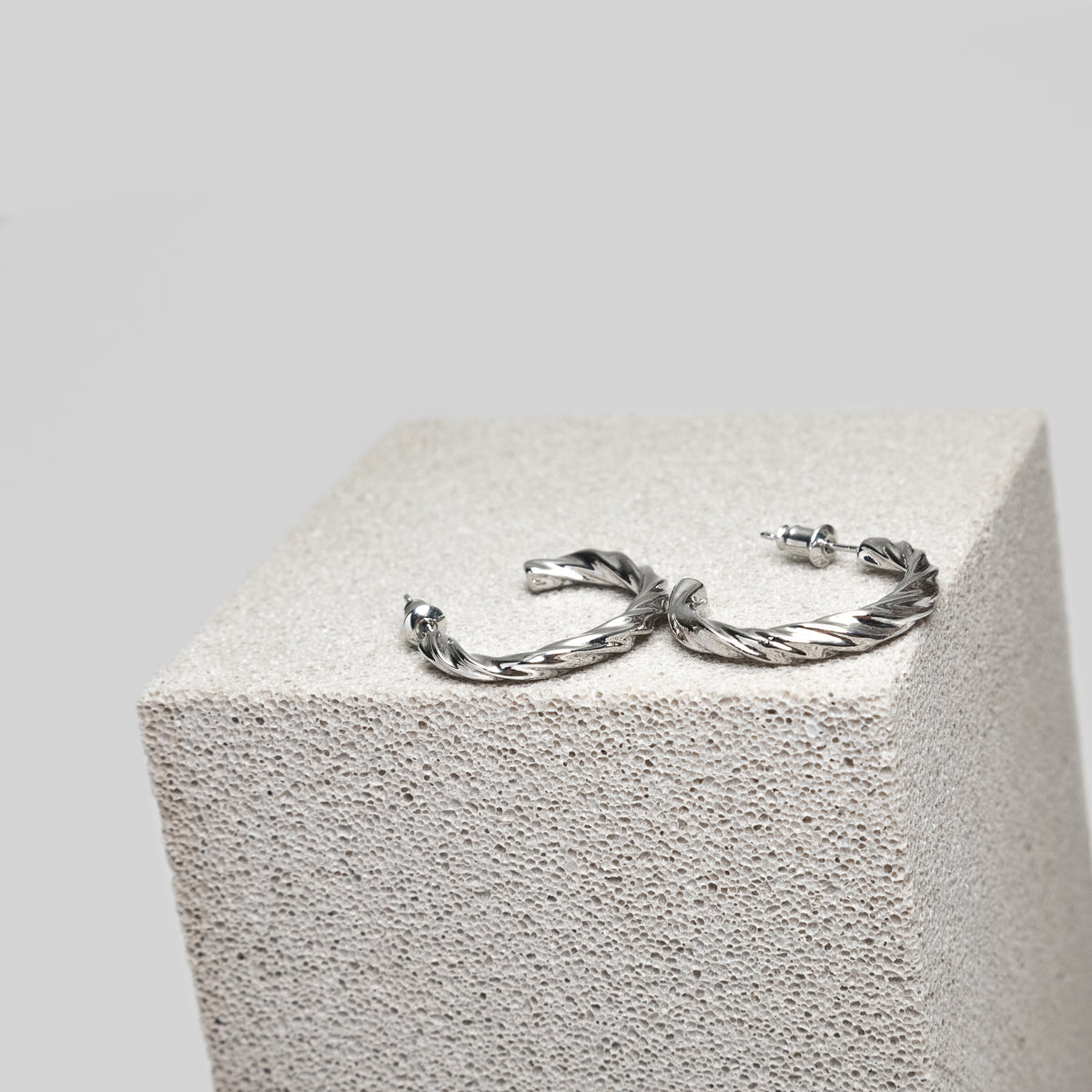 Twisted-Rope Half-Hoop Earrings