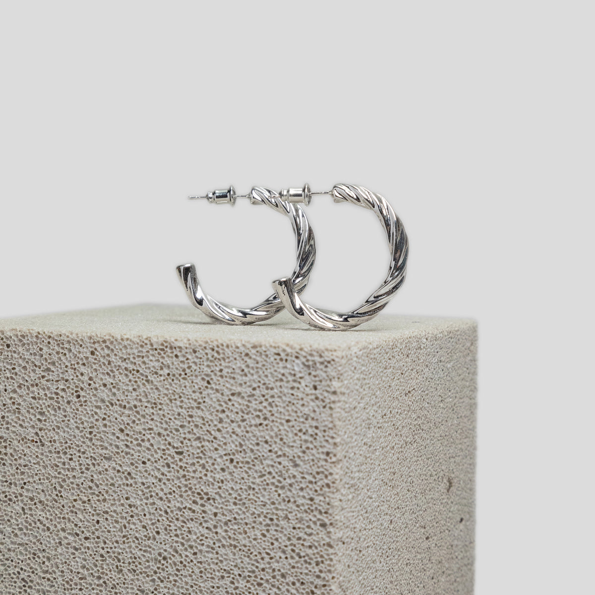 Twisted-Rope Half-Hoop Earrings