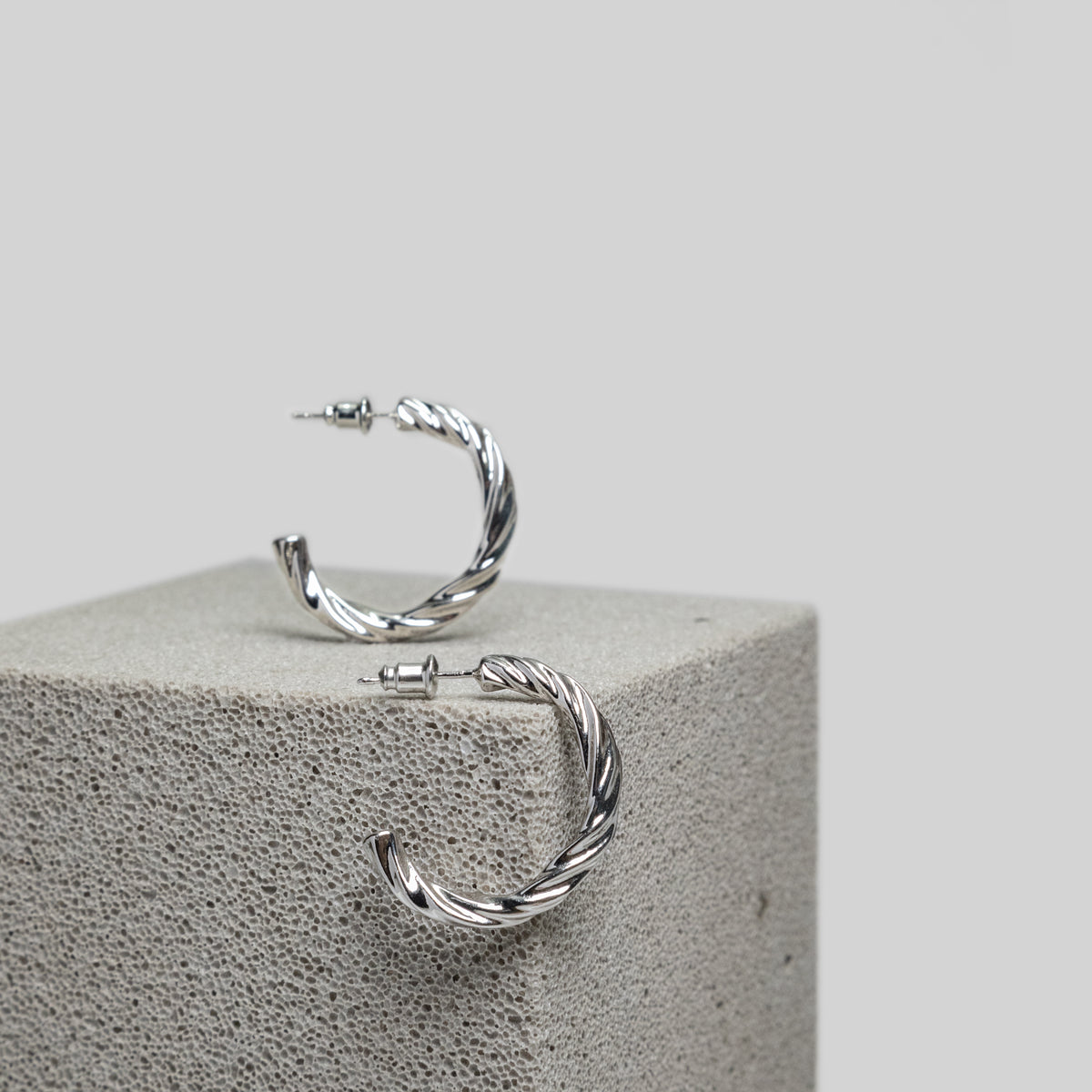 Twisted-Rope Half-Hoop Earrings