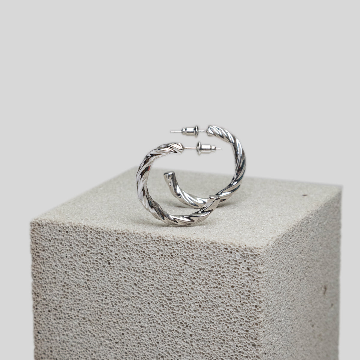 Twisted-Rope Half-Hoop Earrings