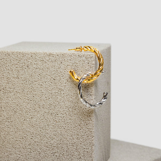 Twisted-Rope Half-Hoop Earrings