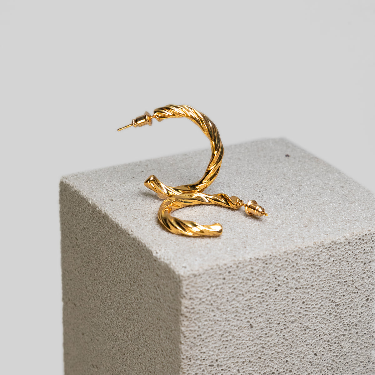 Twisted-Rope Half-Hoop Earrings
