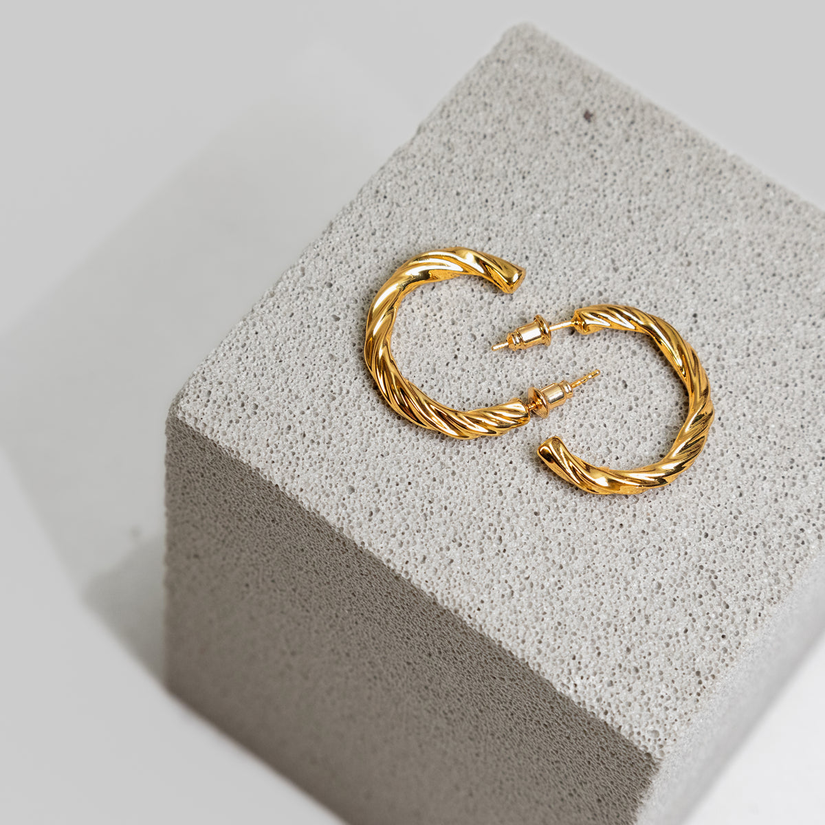 Twisted-Rope Half-Hoop Earrings
