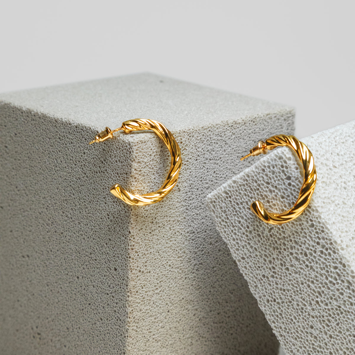 Twisted-Rope Half-Hoop Earrings