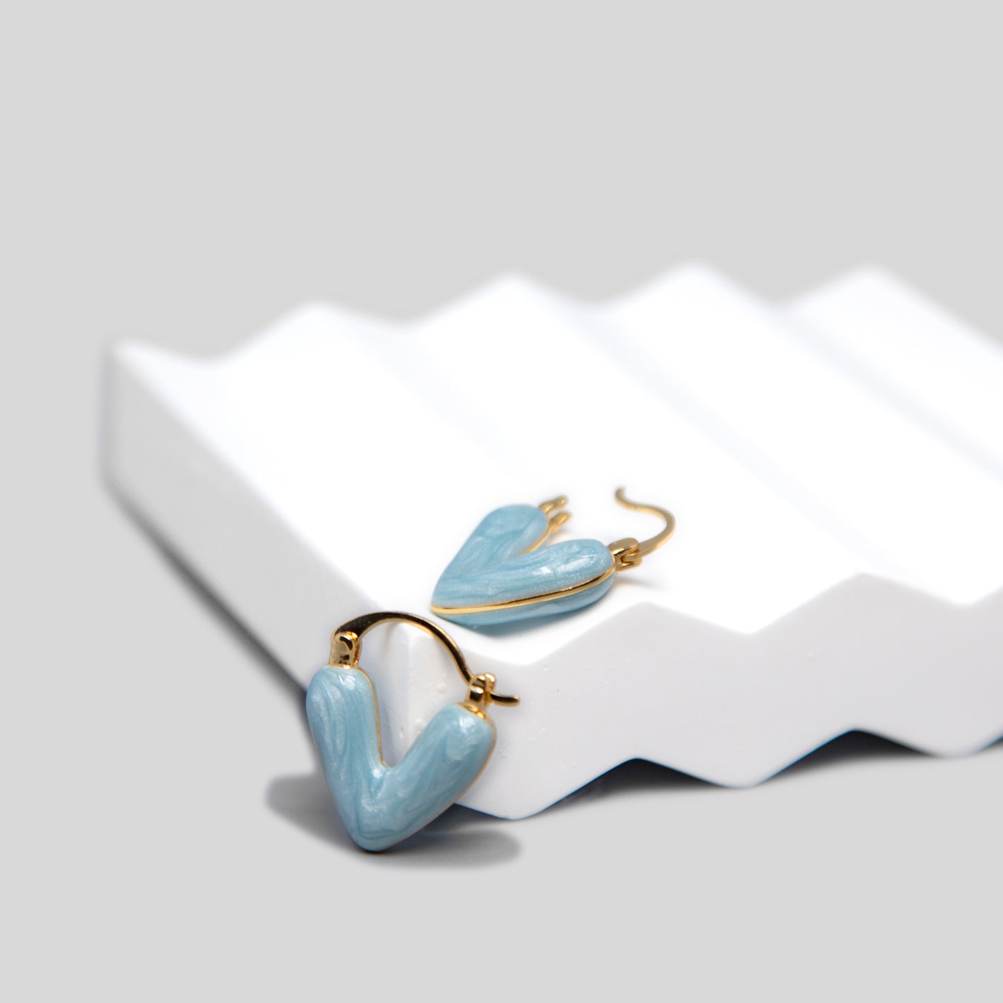 Enamelled Heart Earrings