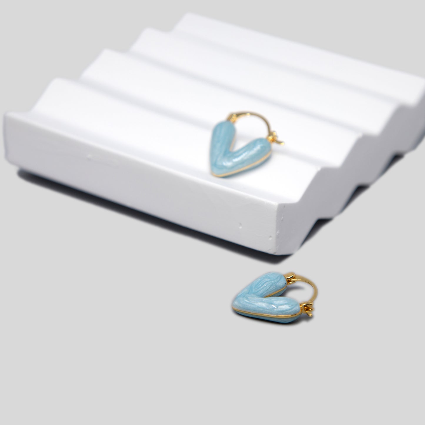 Enamelled Heart Earrings