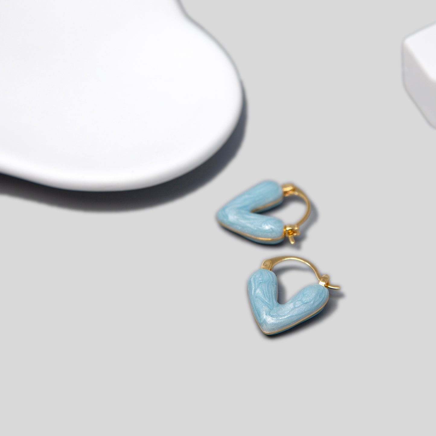 Enamelled Heart Earrings