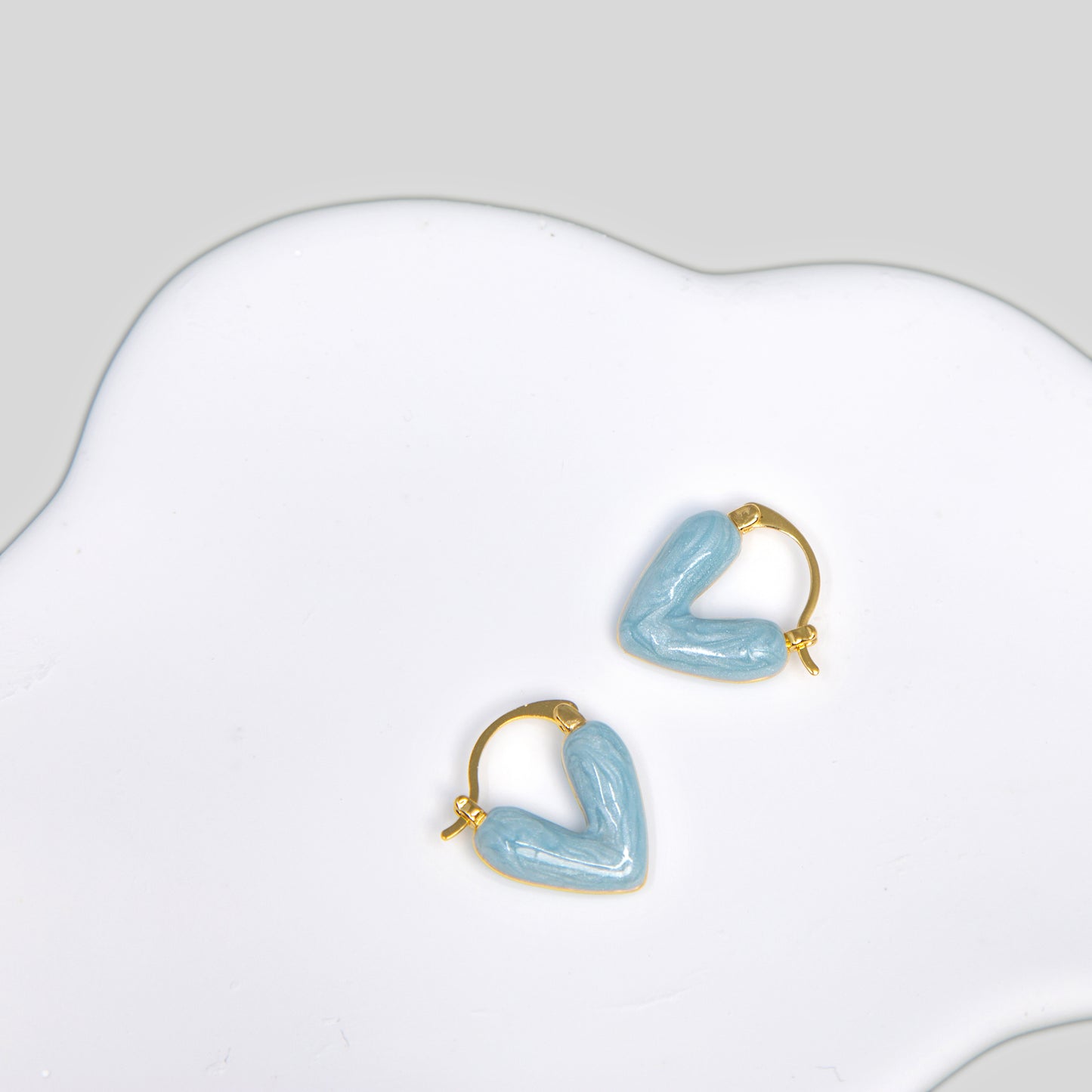 Enamelled Heart Earrings