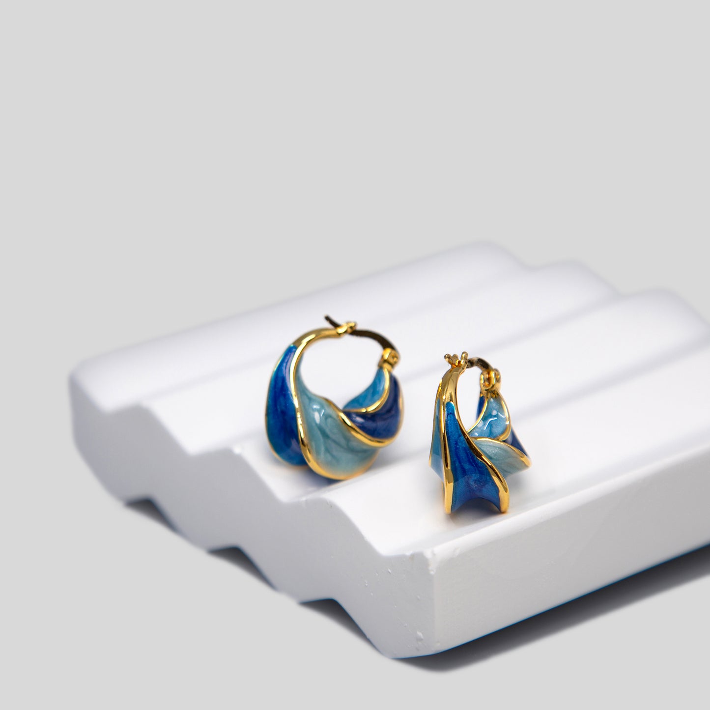 Enamelled Spiral Earrings