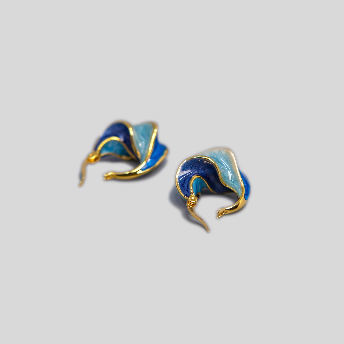 Enamelled Spiral Earrings