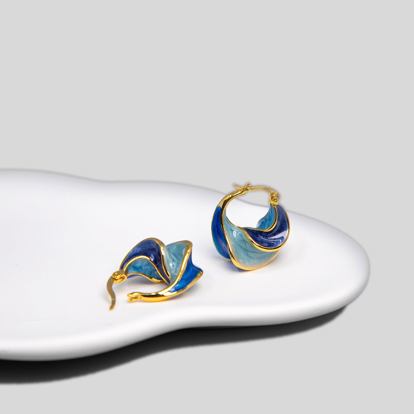 Enamelled Spiral Earrings