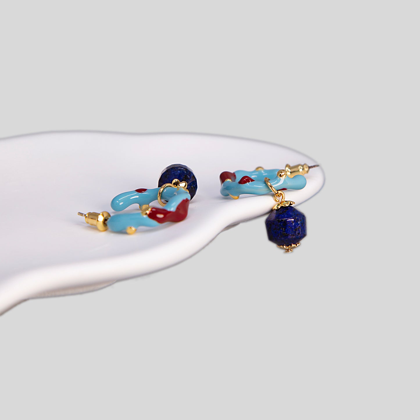 Contrast Enamelled Earrings