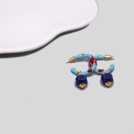 Contrast Enamelled Earrings