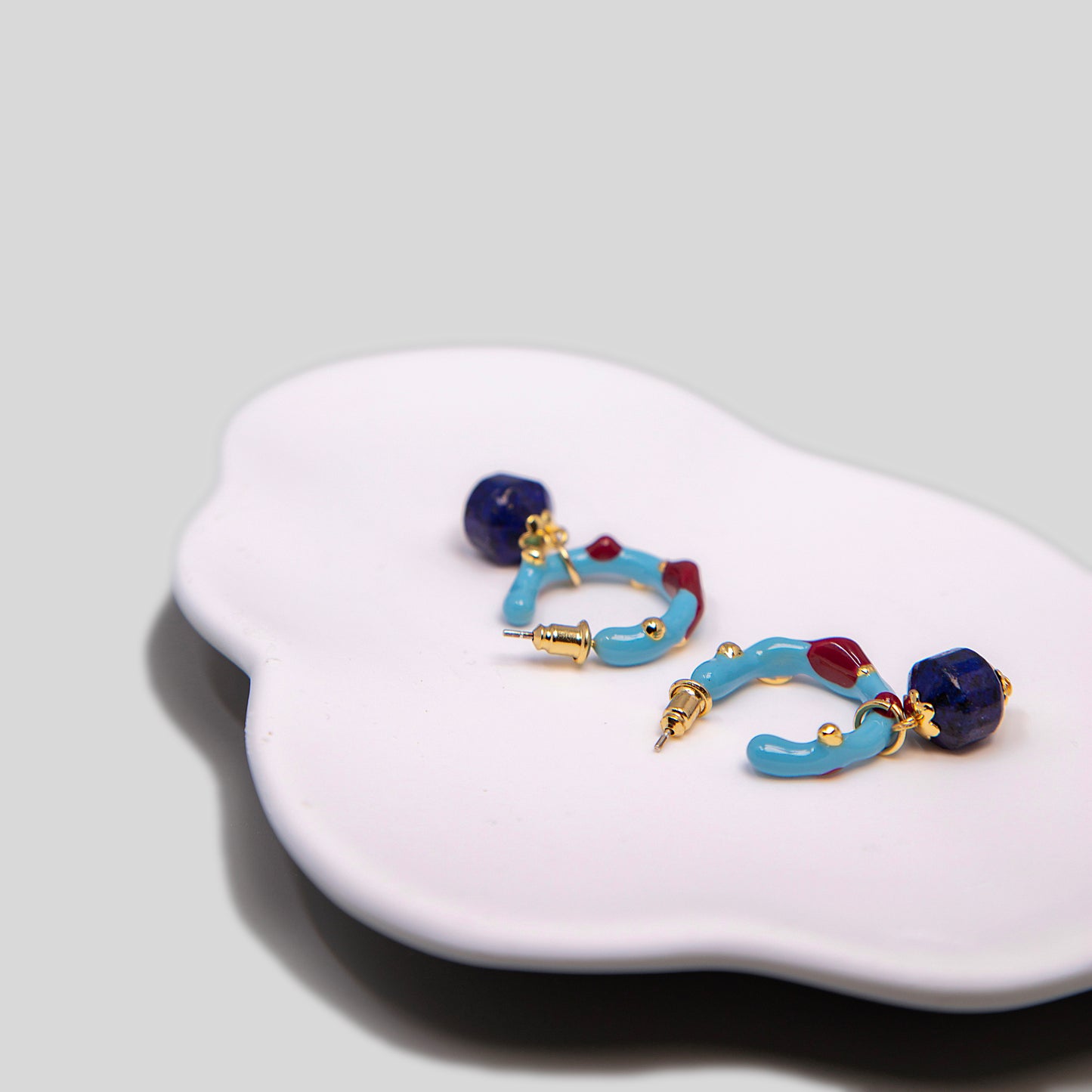 Contrast Enamelled Earrings