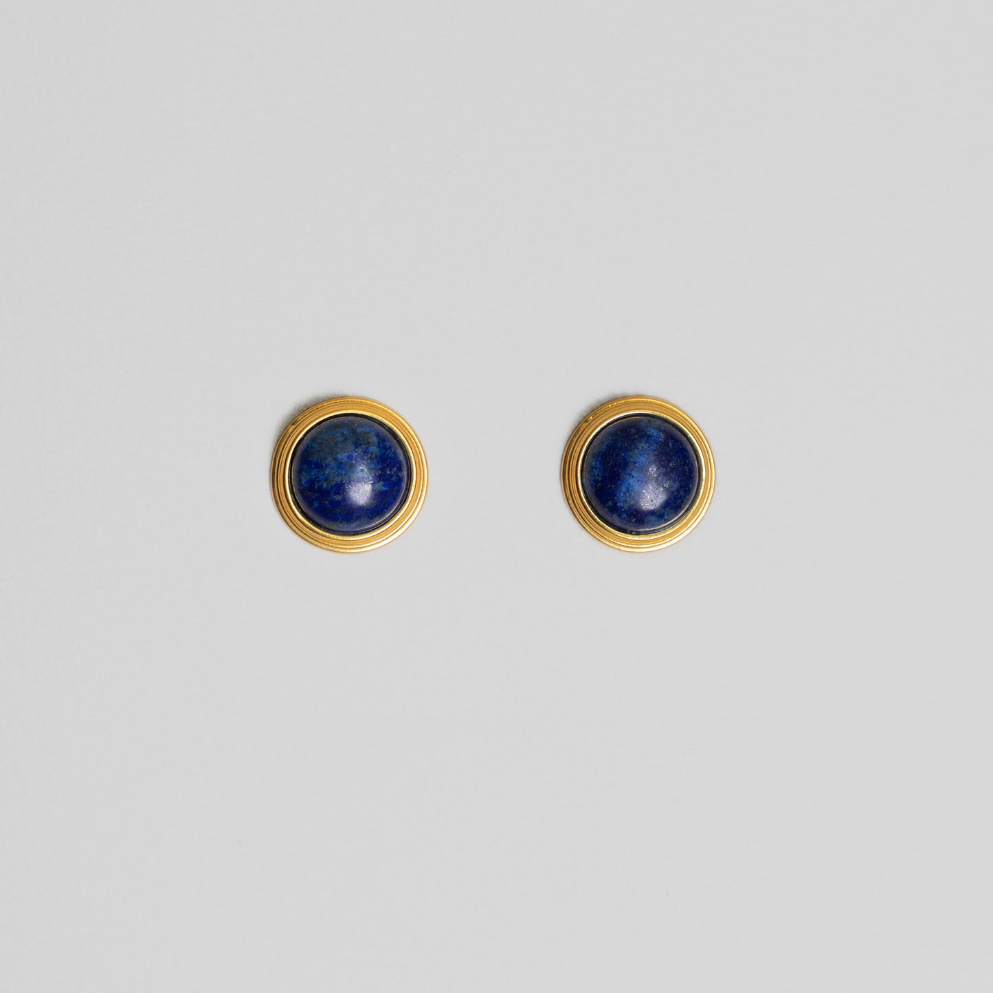 Round Lapis Earrings