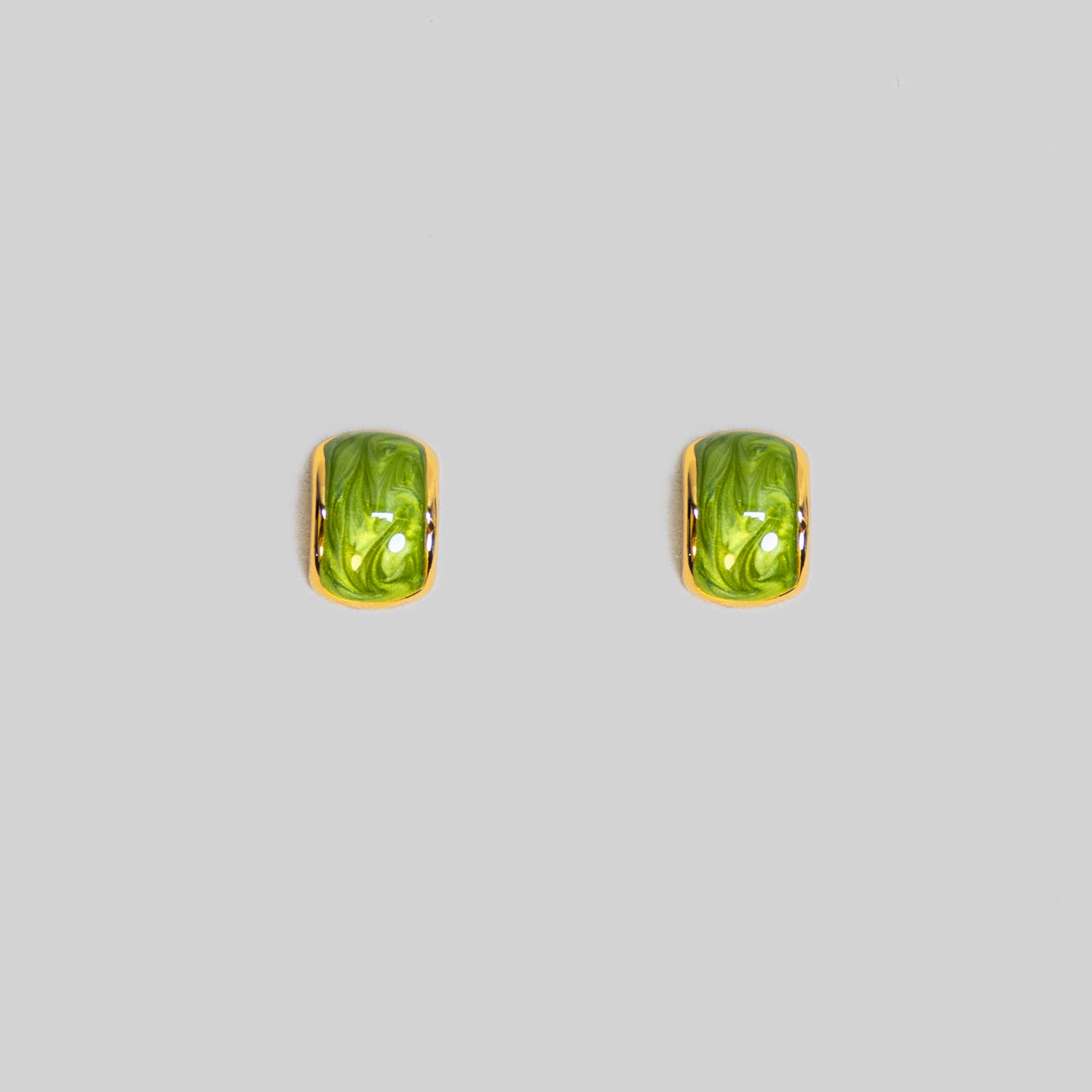 Green Enamelled Earrings