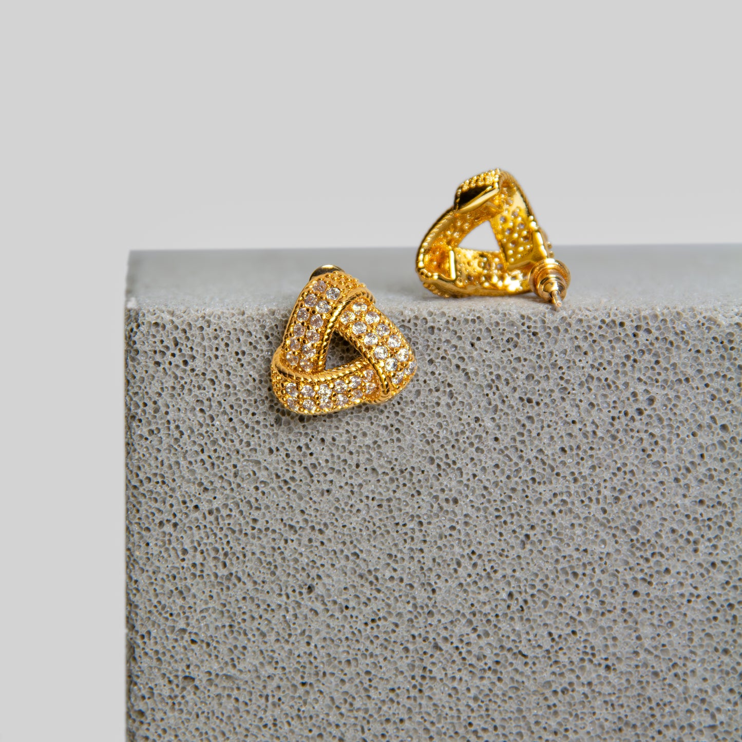 Sparkling Triangle Earrings