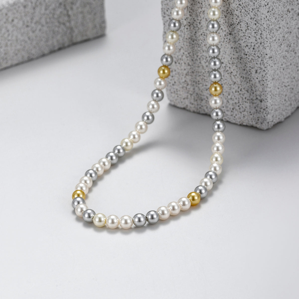Swarovski colour pearl necklace