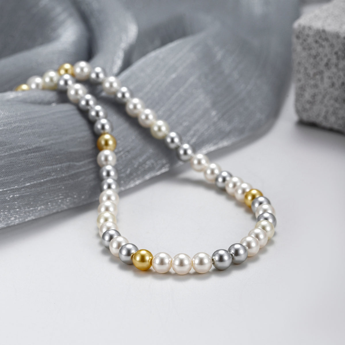Swarovski colour pearl necklace