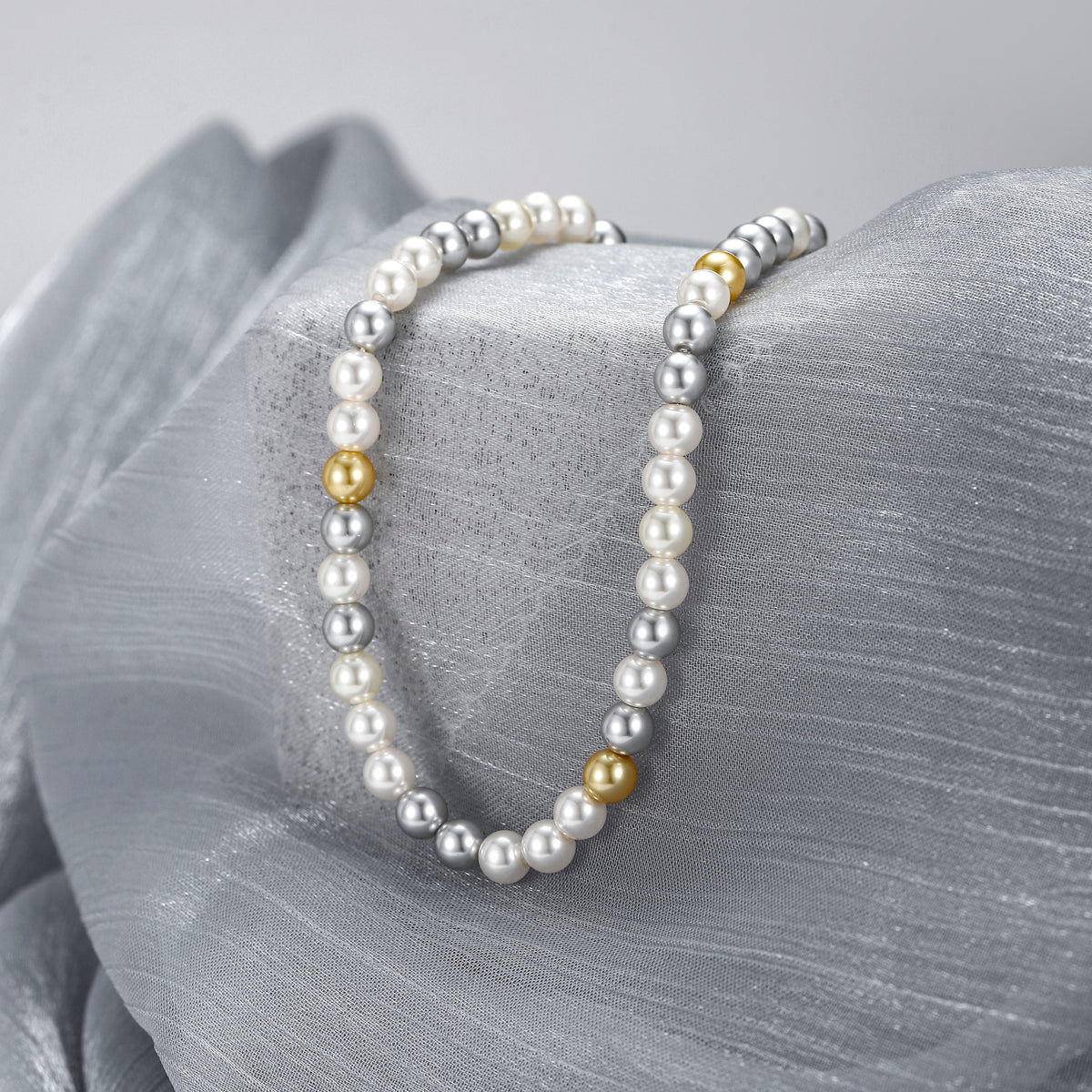 Swarovski colour pearl necklace