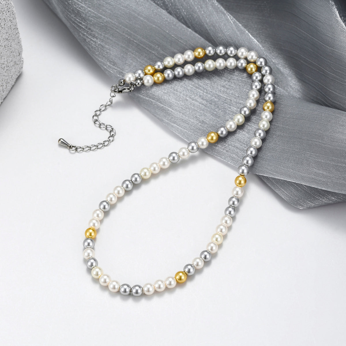 Swarovski colour pearl necklace