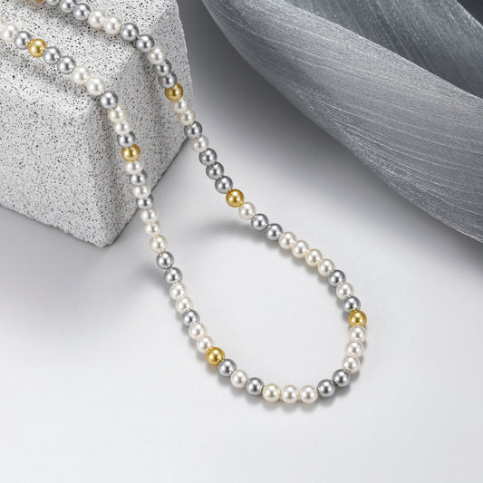 Swarovski colour pearl necklace